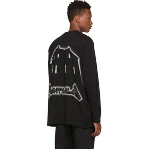 Marcelo Burlon County of Milan Black Ghost House Oversized Long Sleeve T-Shirt M